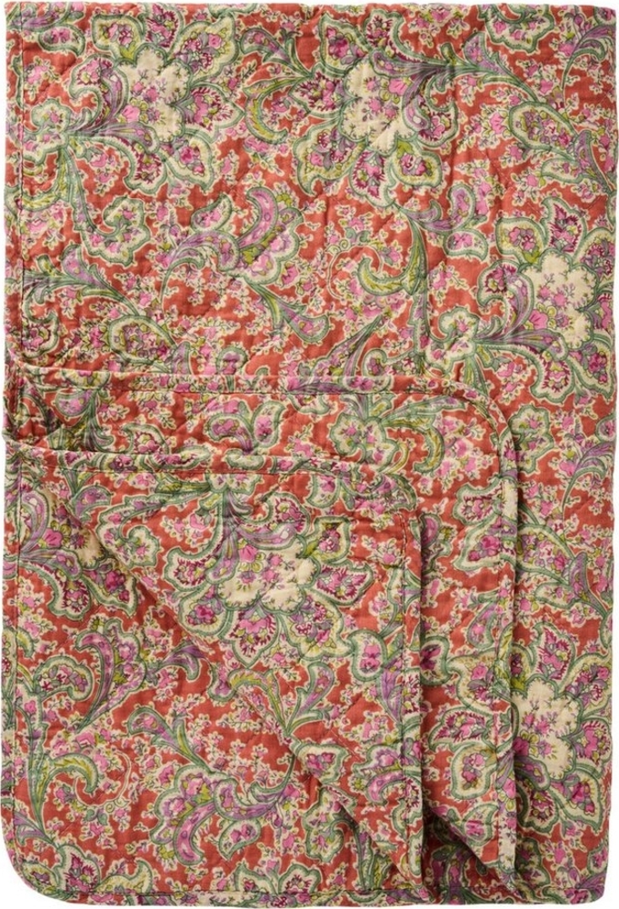 Ib Laursen - Decke Quilt Tagesdecke 180x130cm Orange Bunt Paisleymuster 07936-36 Bild 1