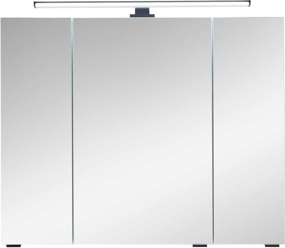 Saphir Badezimmerspiegelschrank Quickset 500, 3 Türen, 80cm breit, LED-Aufsatzleuchte inkl. Schalter und Steckdose Bild 1