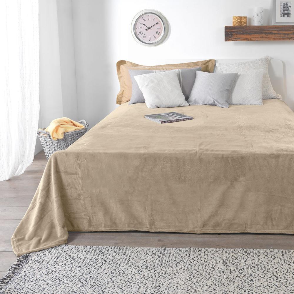 Holiday Heimtex Flanell-Kuscheldecke Mikrofaser 220x240 cm sand Bild 1