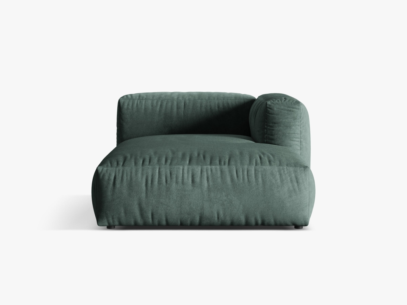 Micadoni Chaise Longue Martina 1-Sitzer Samt Petrol Rechts Bild 1