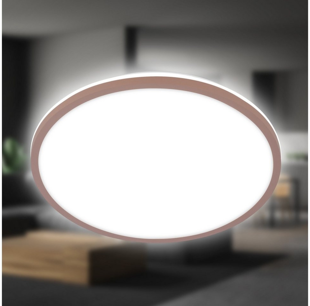 Briloner Leuchten Deckenleuchte LED Deckenlampe Backlighteffekt IP20 Neutralweiß Büro Flur, LED fest integriert, 4000K, mit Backlighteffekt, IP20, silber, 28 cm Bild 1