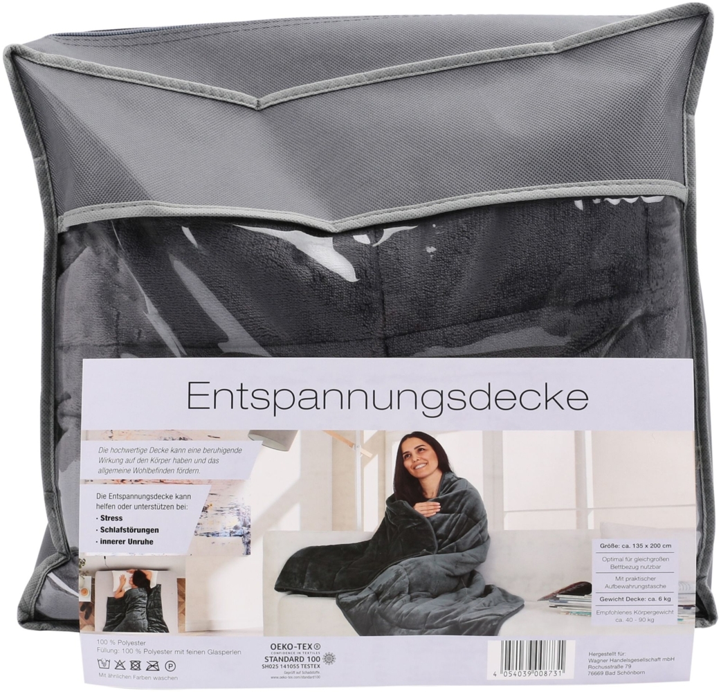 Wagner Entspannungsdecke Gewichtsdecke Therapiedecke 135x200cm/155x200cm in 6 kg /9 kg 135 cm x 200 cm, 9 kg Bild 1