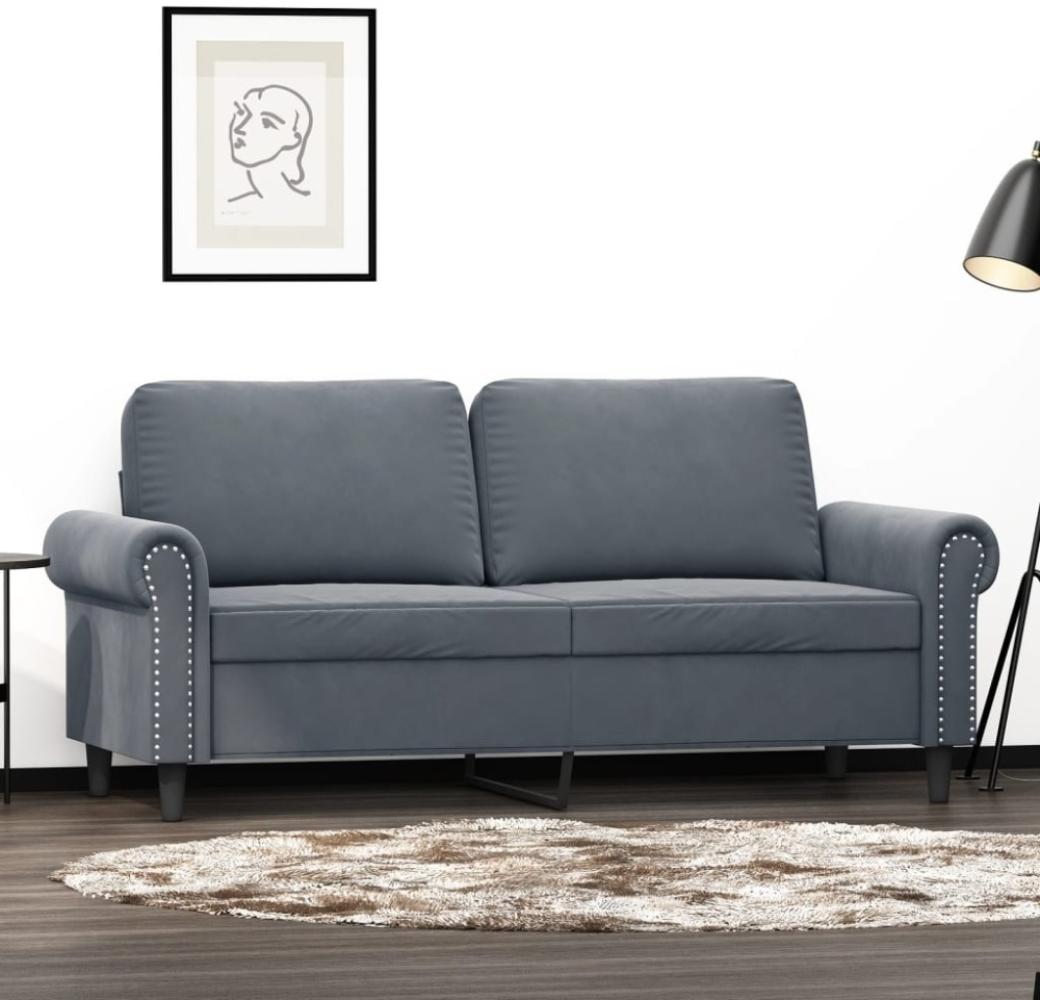 vidaXL 2-Sitzer-Sofa Dunkelgrau 140 cm Samt Bild 1