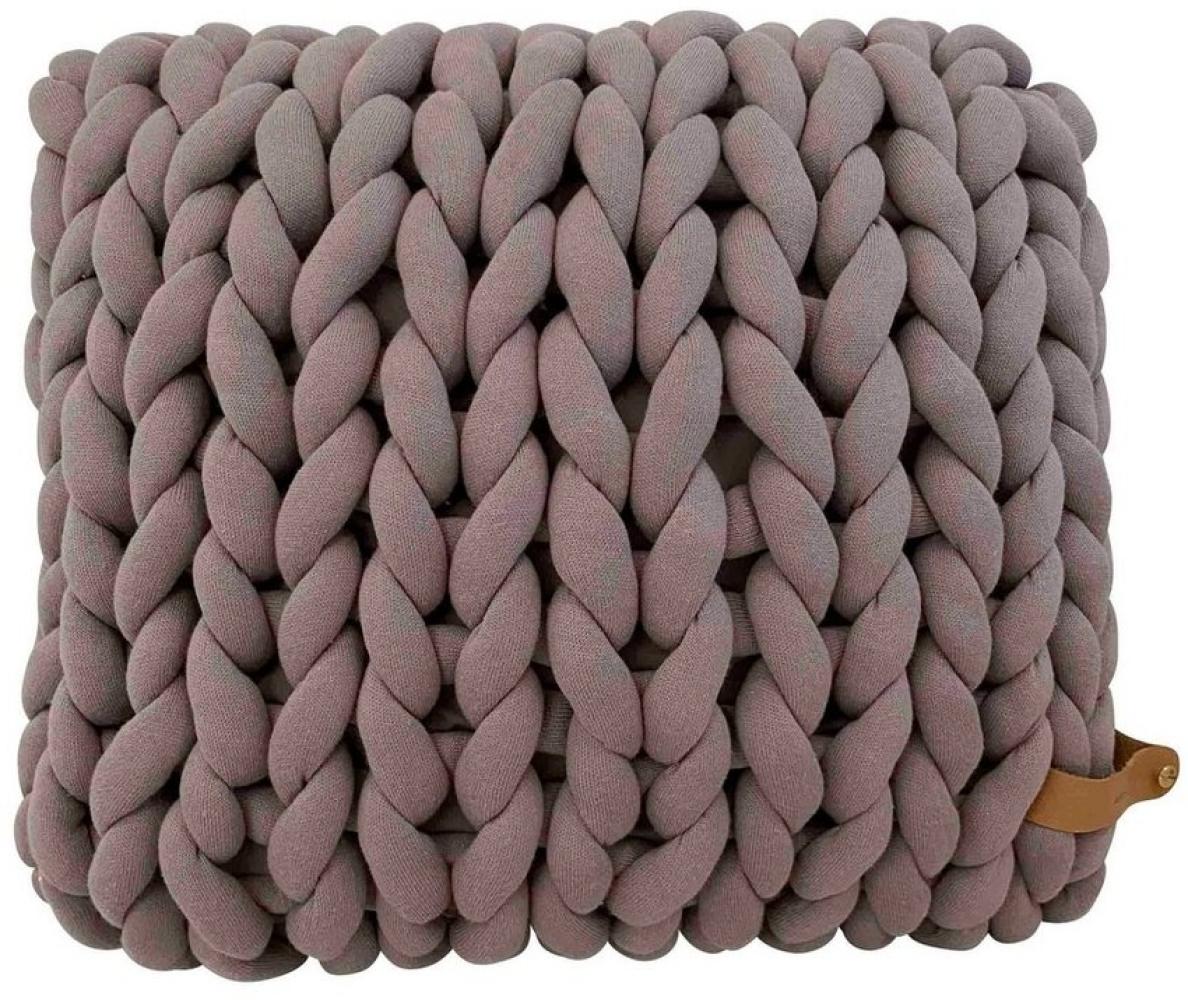 XXL Grobstrick Kissen Cotton Tube, taupe Bild 1