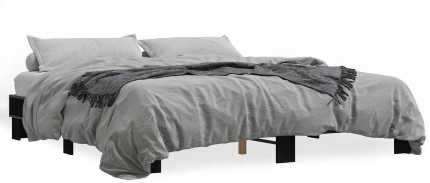 vidaXL Bettgestell Schwarz 200x200 cm Holzwerkstoff und Metall 3280217 Bild 1