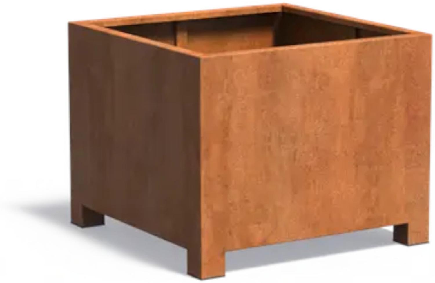 Adezz Pflanzgefäß Carrez mit Füßen aus Corten-Stahl Pflanzkübel Größe 100x100x80 cm Bild 1