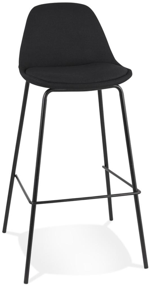 Kadima Design Barhocker schwarz | 75 cm sitzhöhe | ergonomisch gepolstert mit rückenlehne | stoff metall | bis 120 kg Bild 1