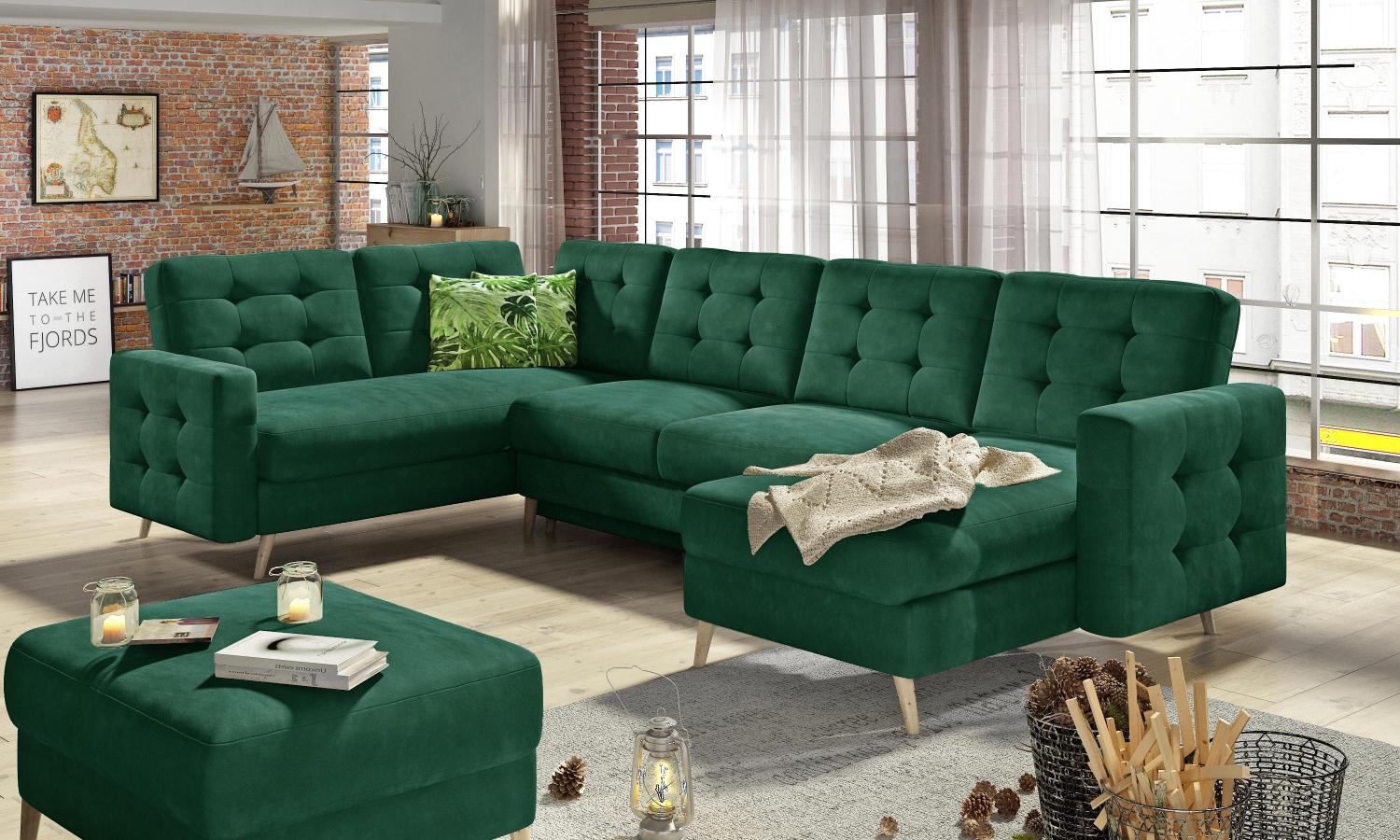 Wohnideebilder Asgard U Dunkelgrün Ecksofas & Eckcouches AsdU_19 Bild 1