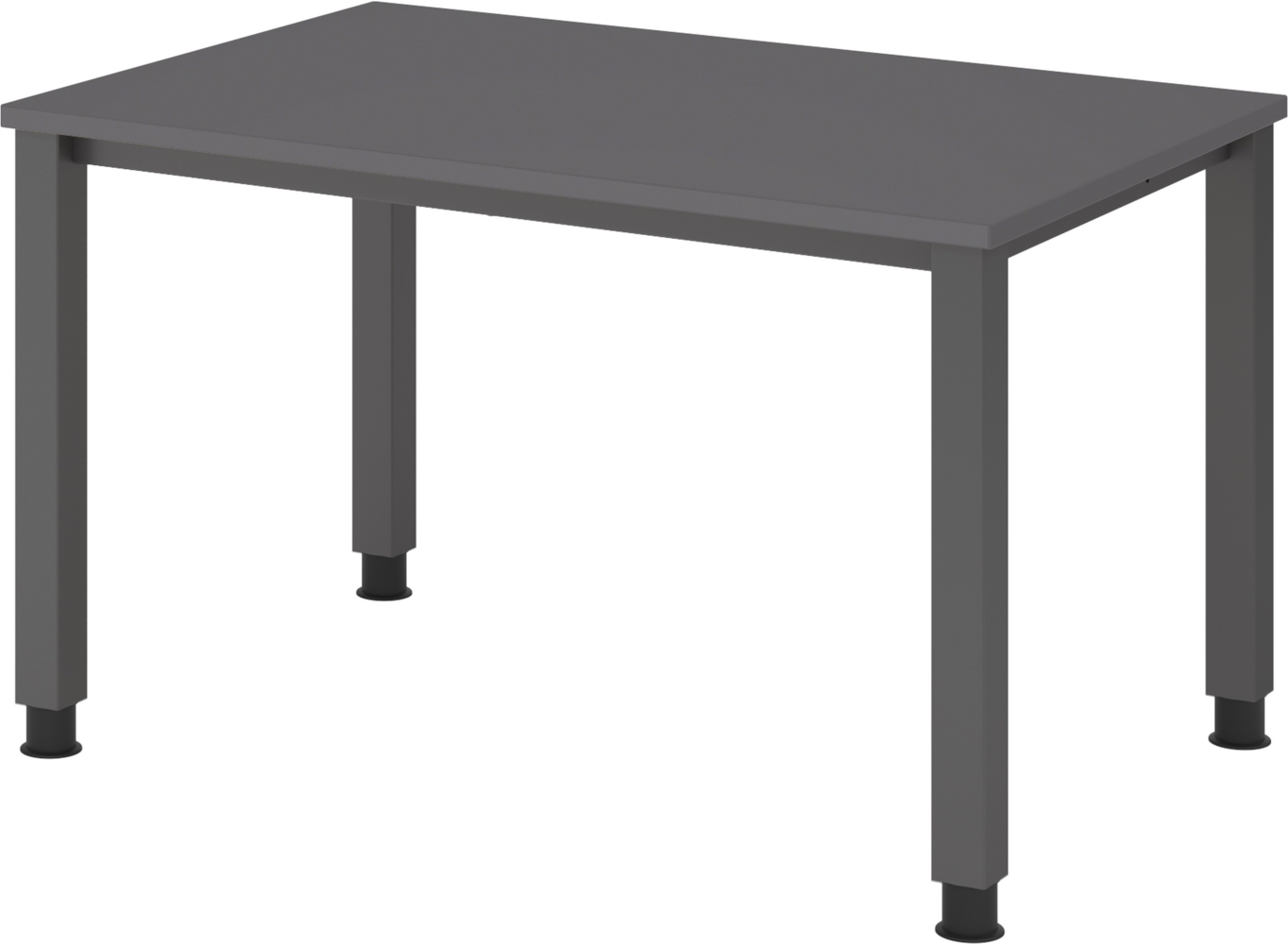 bümö manuell höhenverstellbarer Schreibtisch 120x80 cm in Graphit, Metall-Gestell: Graphit - PC Tisch höhenverstellbar & belastbar bis 140 kg, Büro- und Computertisch klein, QS-12-G-G Bild 1