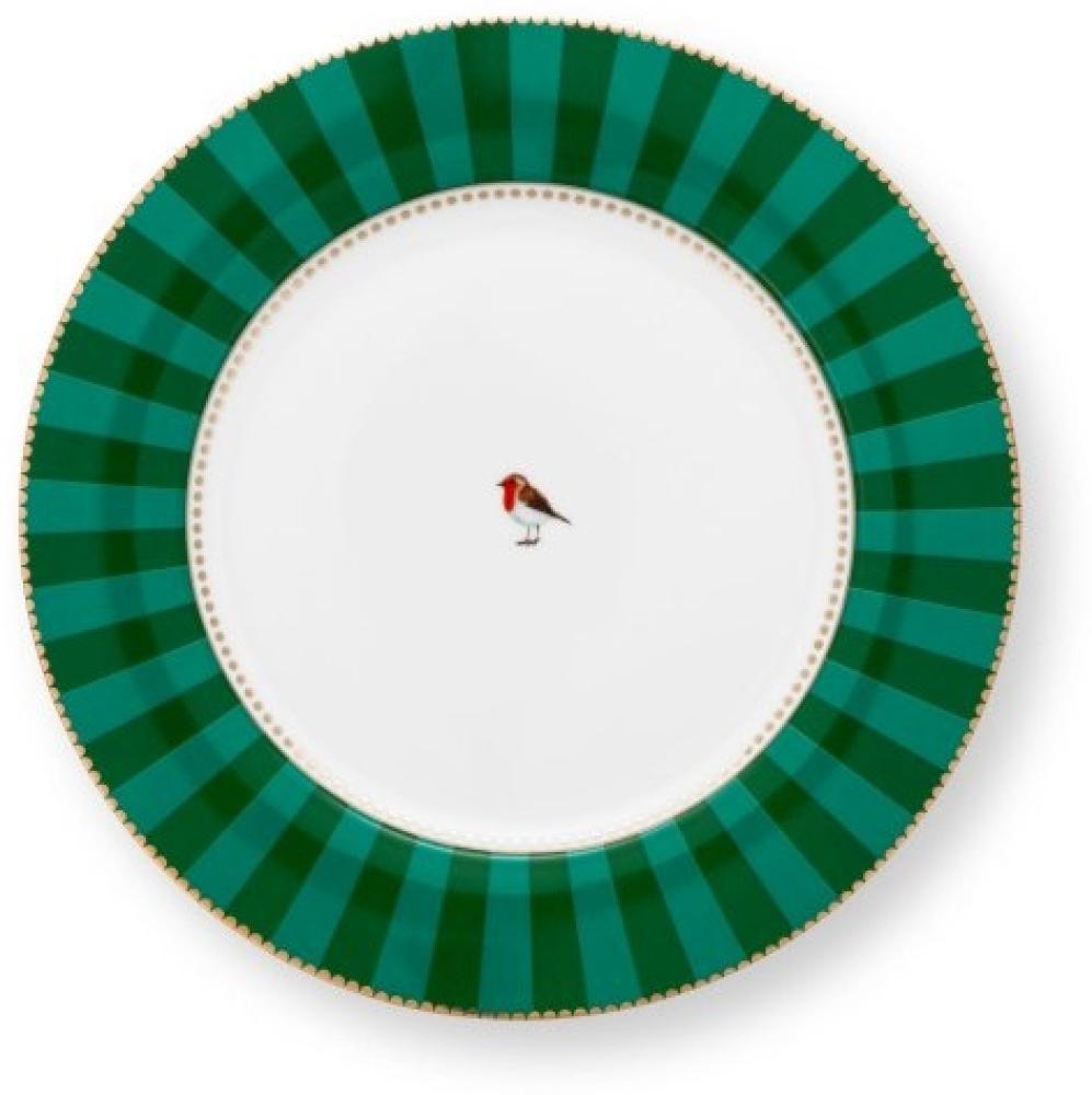 Pip Studio Speiseteller Love Birds Stripes Emerald Grün (26,5cm) 51.001.467 Bild 1