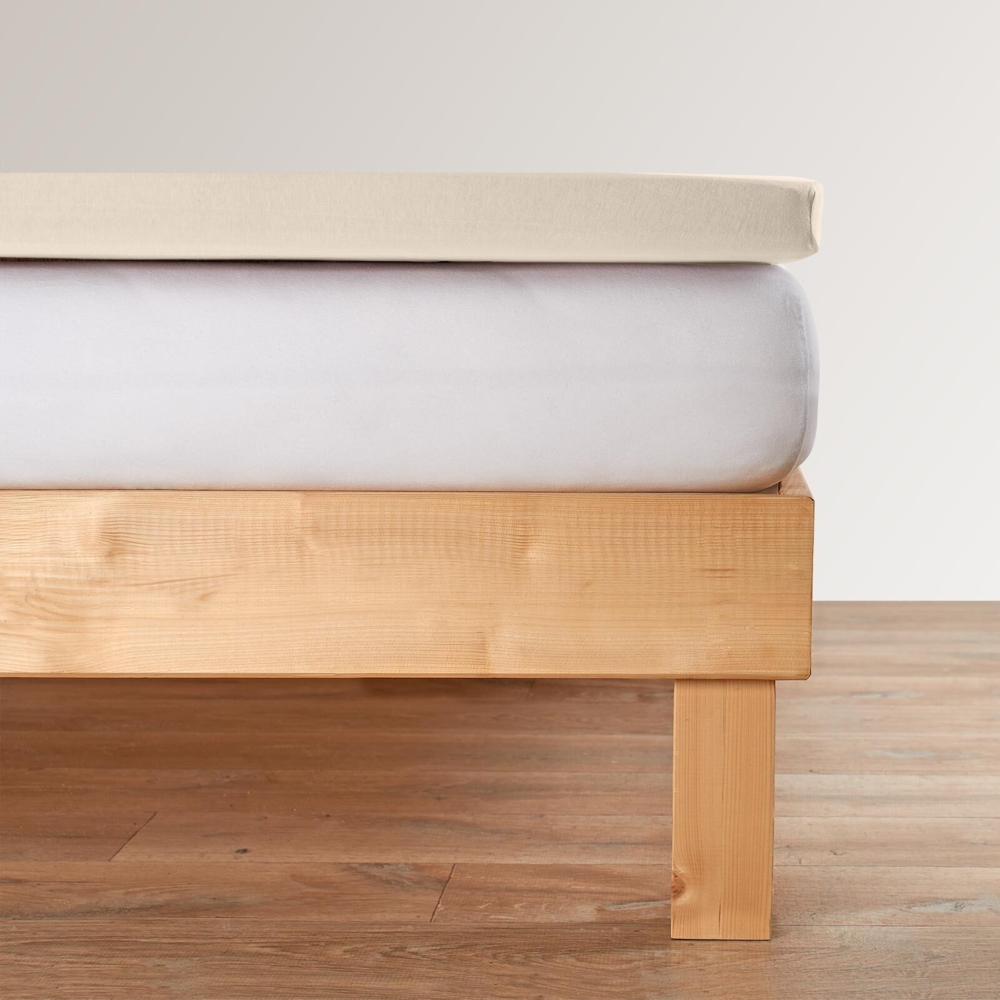 BettwarenShop Jersey-Elasthan Topper Spannbettlaken Multi-Stretch|90x190 - 100x220 cm| sahara Bild 1