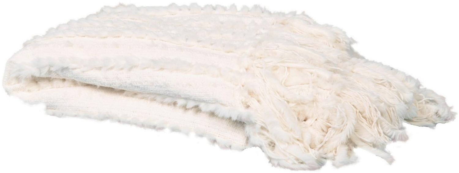 Webpelzdecke Strickdecke Zopfmuster Kuscheldecke Plaid 130x170 Nala creme 40139 Bild 1