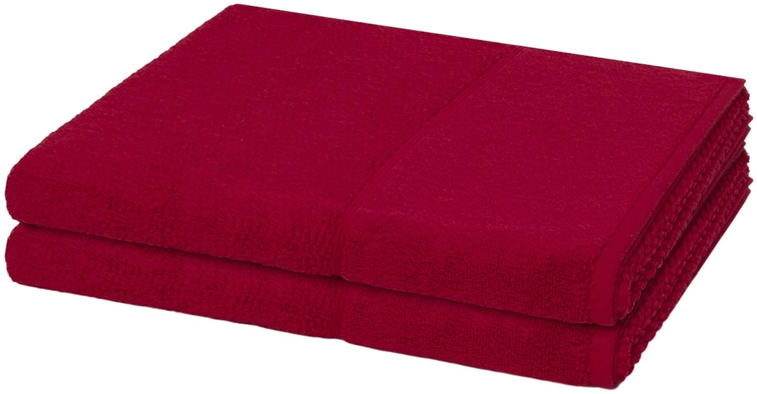 Möve for frottana Pearl 2 tlg. Frottier-Set - 2 X Duschtuch (67 X 140cm) - 500 g/m² - Ruby Bild 1
