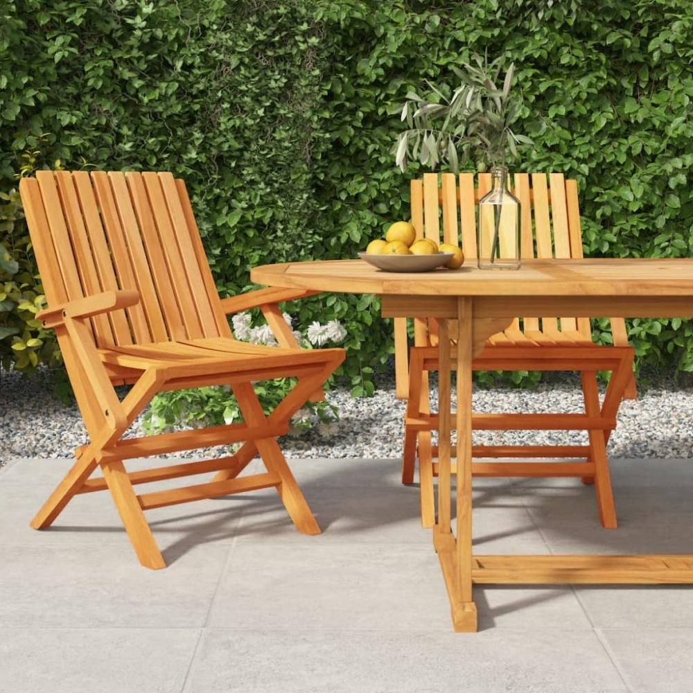 vidaXL Gartenstühle 2 Stk. Klappbar 61x67x90 cm Massivholz Teak 362758 Bild 1