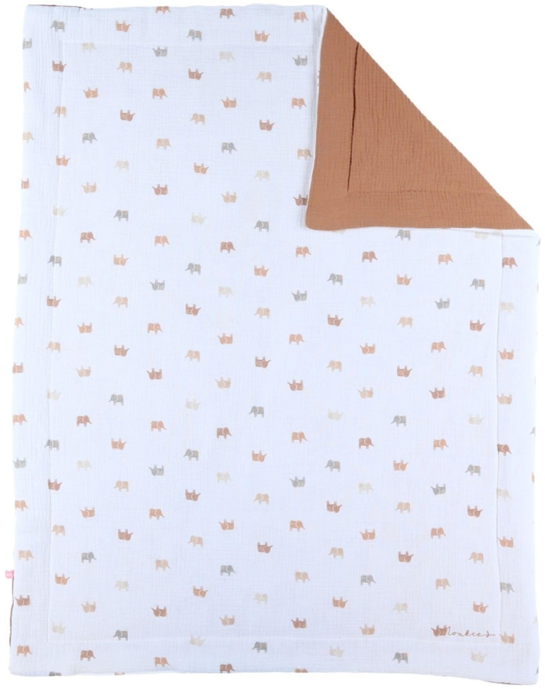 NOUKIE'S - Musselin-Decke – Mix & Match – Elefant – 75x100 cm Bild 1