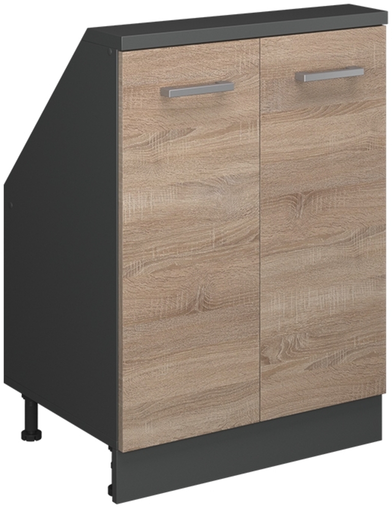 Küchenschrank für Dachschrägen R-Line Sonoma 60 cm mit 2 Türen Vicco Bild 1