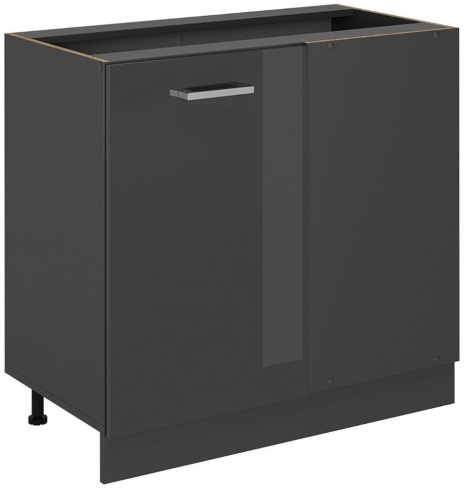 Eckunterschrank R-Line Anthrazit Hochglanz 86 cm ohne Arbeitsplatte Vicco Bild 1