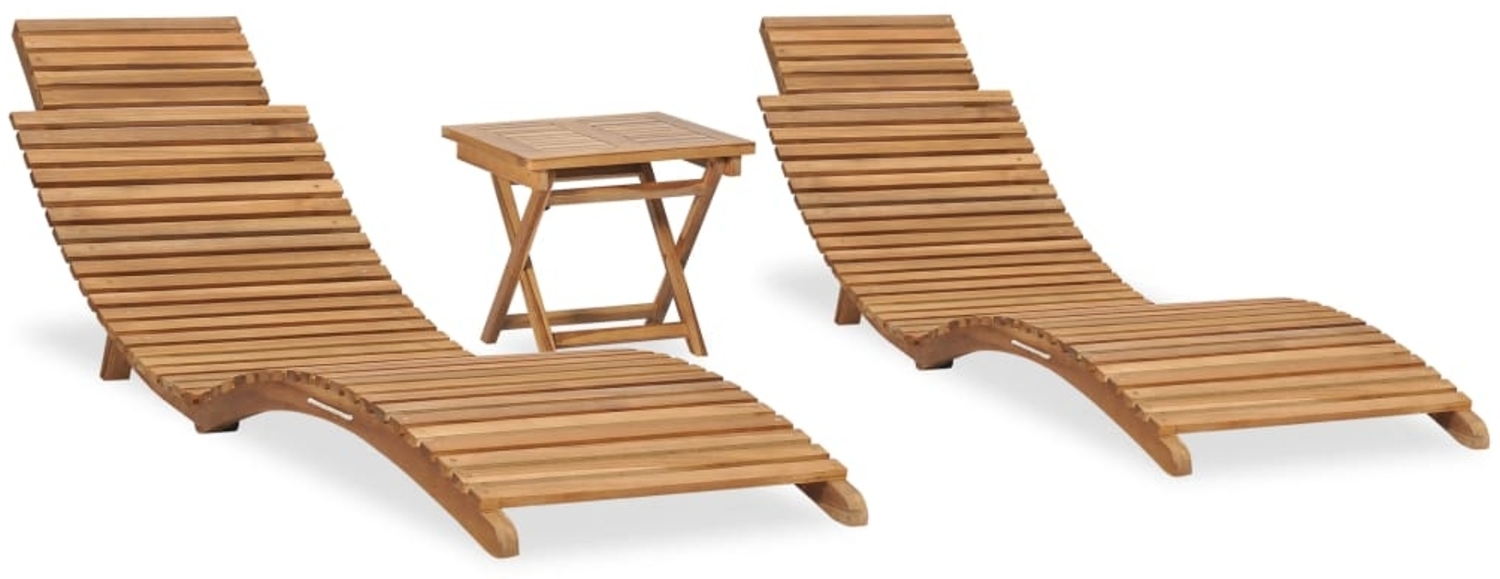 vidaXL 3-tlg. Garten-Lounge-Set Klappbar Massivholz Teak 3059960 Bild 1