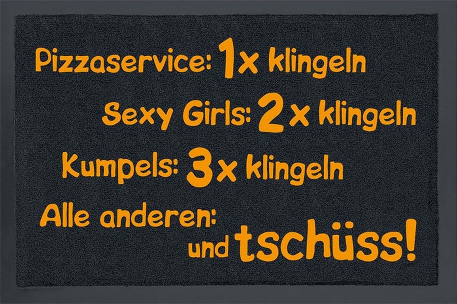 Rockbites - Fußmatte Türmatte "1x Klingeln" Schwarz Nr. 50 (100807)* Bild 1