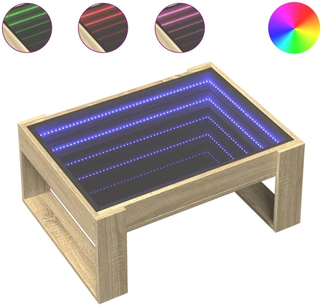 vidaXL Couchtisch mit Infinity-LED Sonoma-Eiche 70x53x30 cm 847632 Bild 1