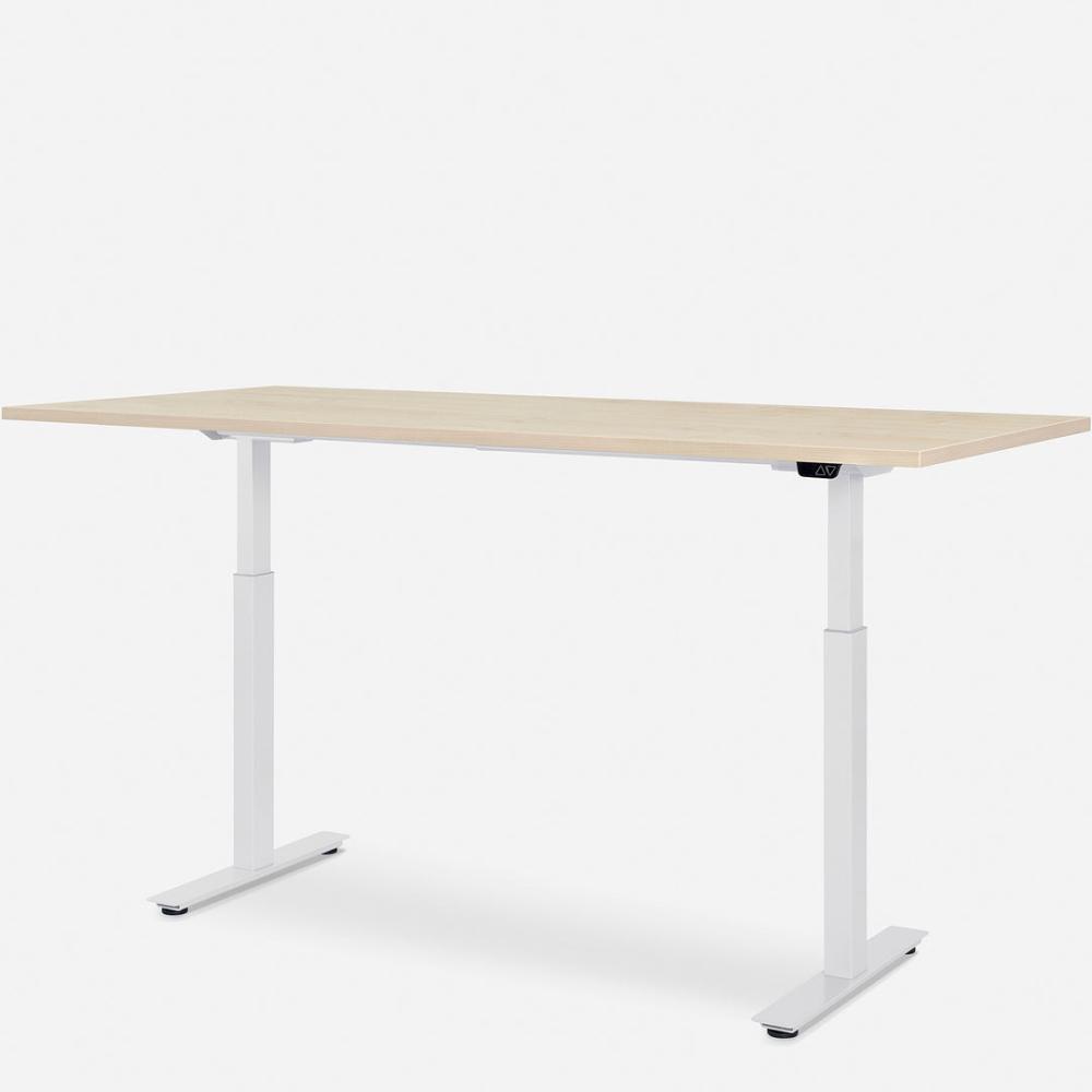 180 x 80 cm WRK21® SMART - Mandal Ahorn / Weiss elektrisch höhenverstellbarer Schreibtisch Bild 1