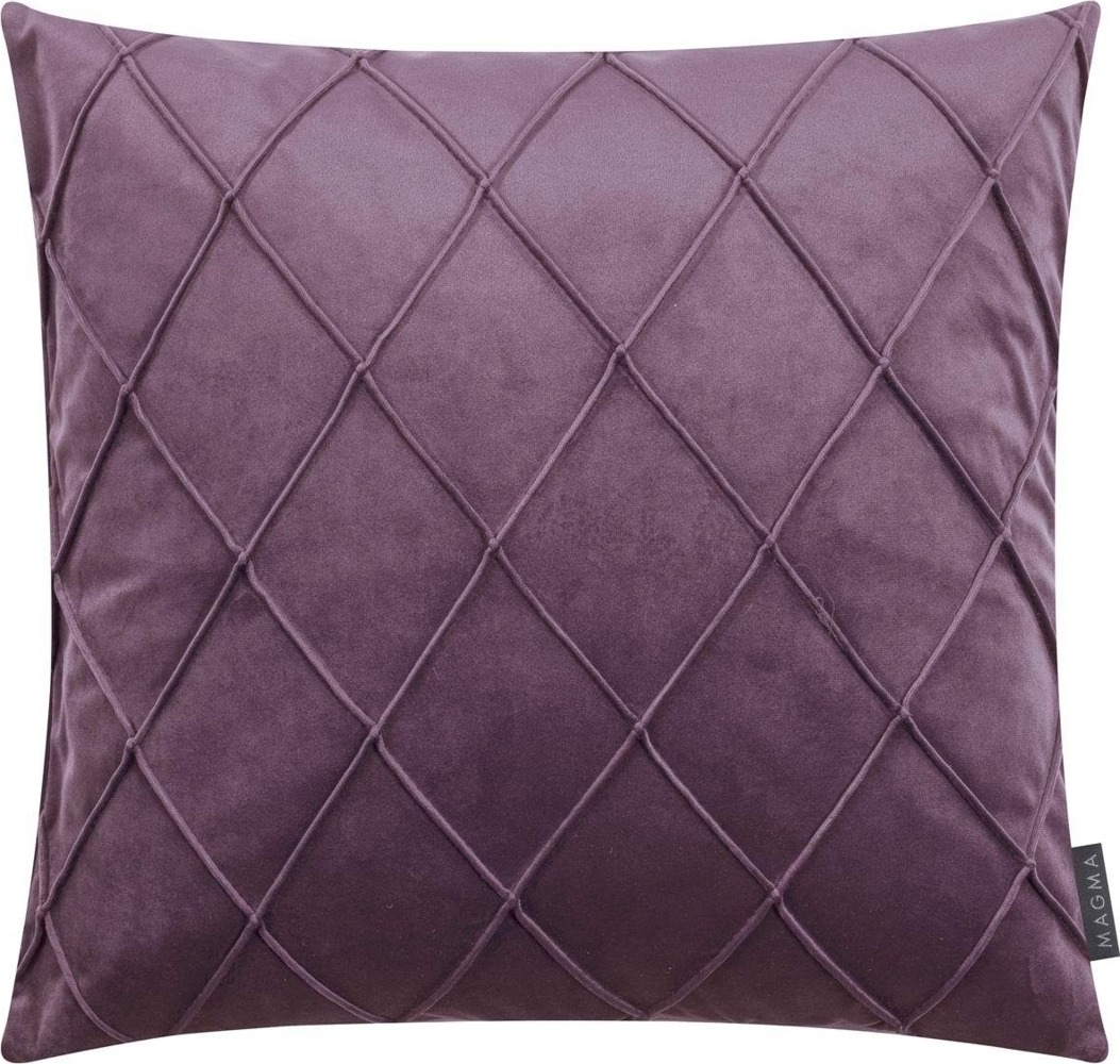 MAGMA Kissenhüllen NOBLESS samtig weich kuschelig einfarbig Rautenmuster - ca. 50 x 50 cm - 2er Set flieder Bild 1