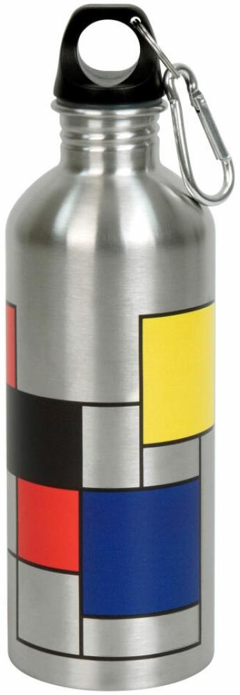 Könitz Flasche Cool Bottle - Hommage to Mondrian, Thermoflasche, Outdoorflasche, Doppelwandig mit Verschluss, Edelstahl, Silbern, 600 ml, 11 9 244 2310 Bild 1