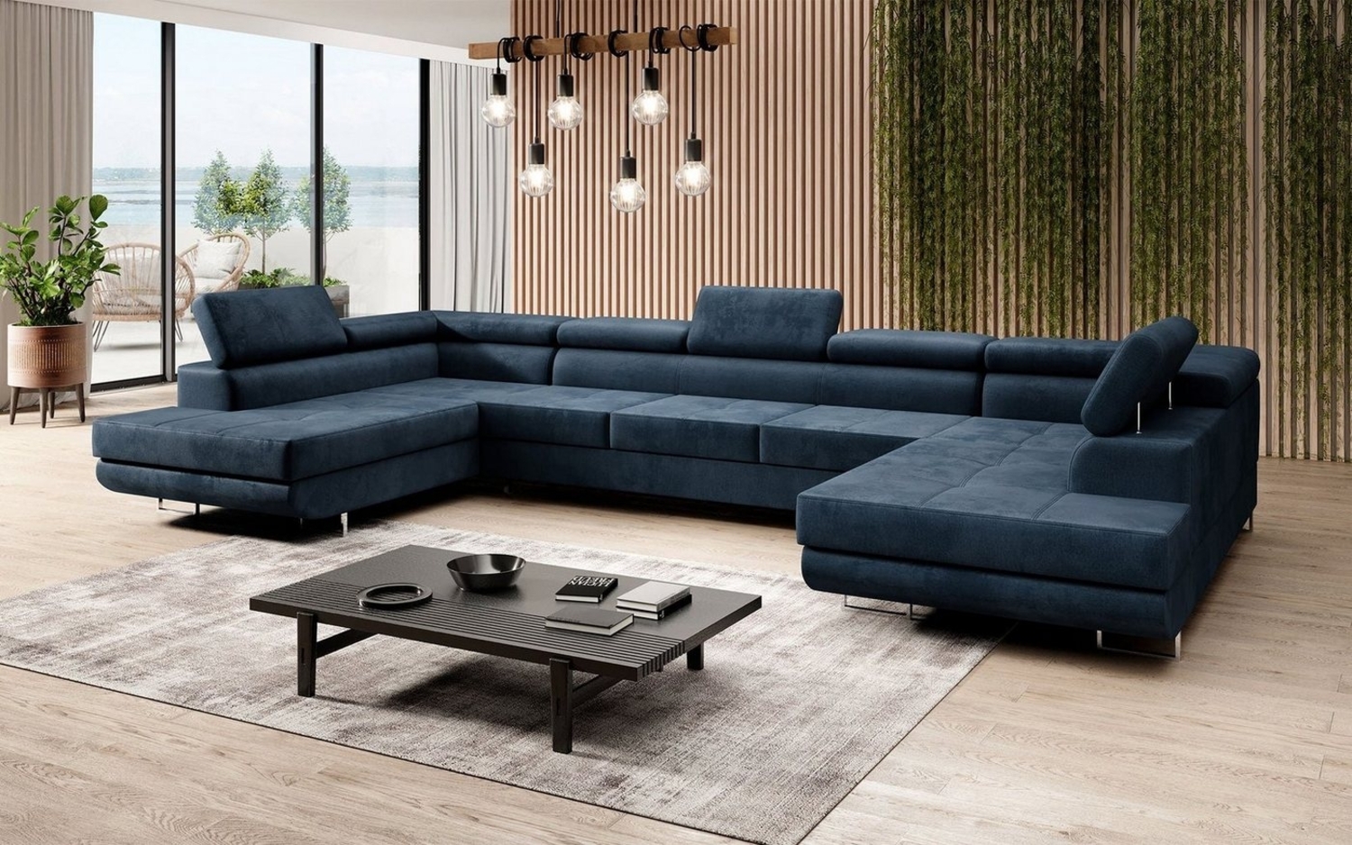 Baidani Sofa Sofa Taormina mit Schlaf- und Klappfunktion (Samt), inkl. Aufbau Bild 1