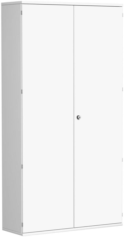 Flügeltürenschrank, 5 Dekor-Einlegeböden, 120x42x230cm, Weiß Bild 1