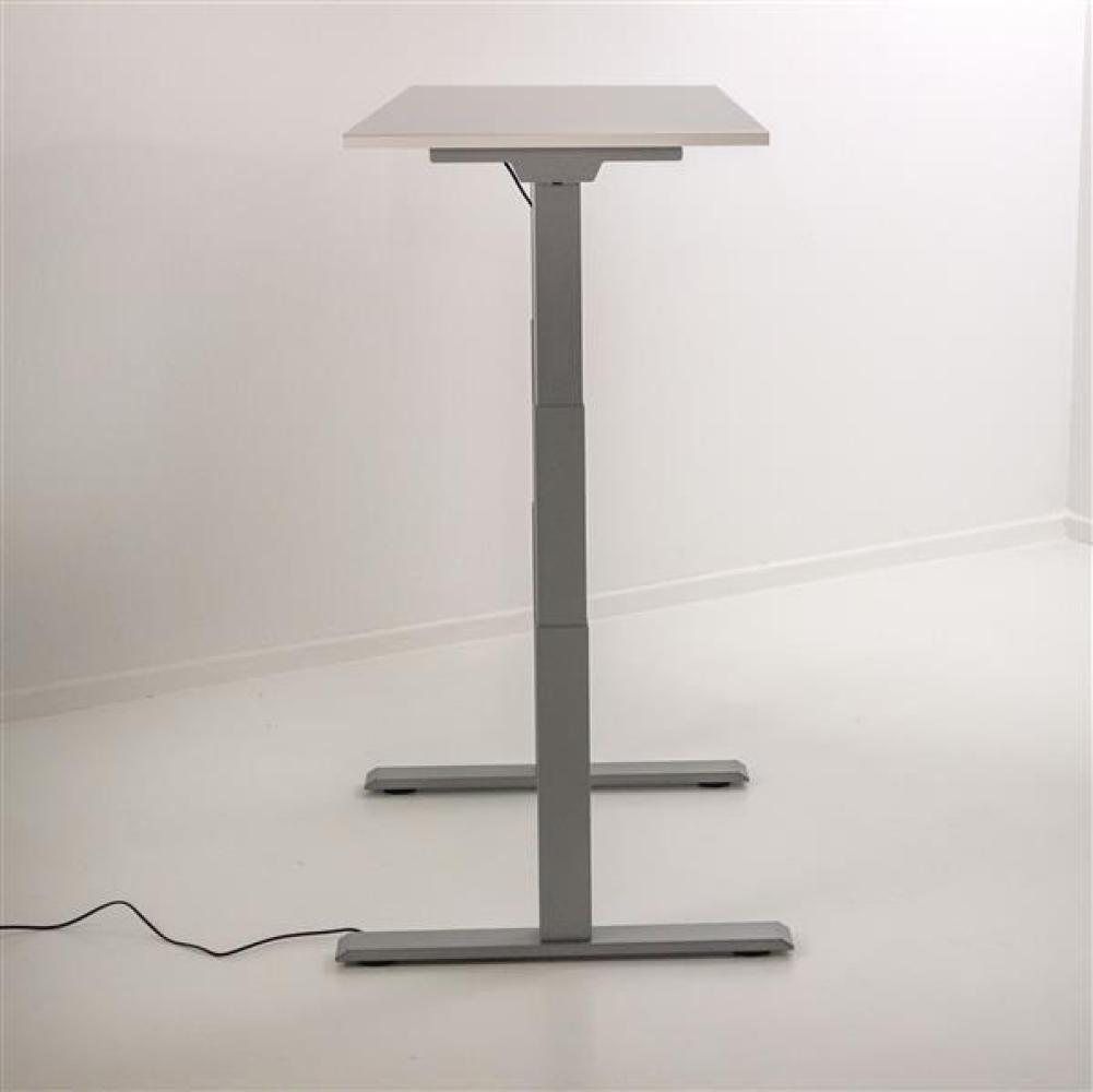 Kerkmann Smart Office Schreibtisch Sitz- Stehtisch 140x70x63-127 cm Gestell Silber Weiß Bild 1