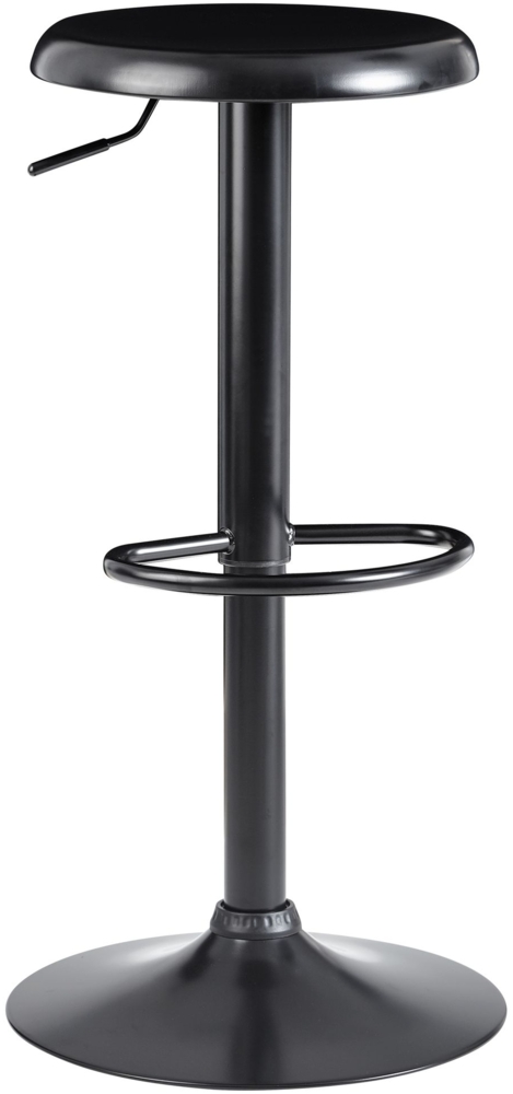 Barhocker Schwarz Hocker ohne Lehne 58 - 79 cm Barstuhl, Küchenhocker Metall 100kg, Design Tresenhocker Drehbar Bistrohocker Bild 1