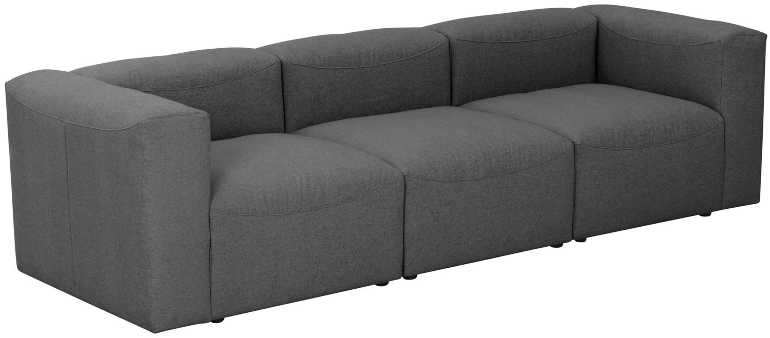 Sofa 3-Sitzer Kaleigh Bezug Flachgewebe Kunststoff schwarz / anthrazit 23209 Bild 1