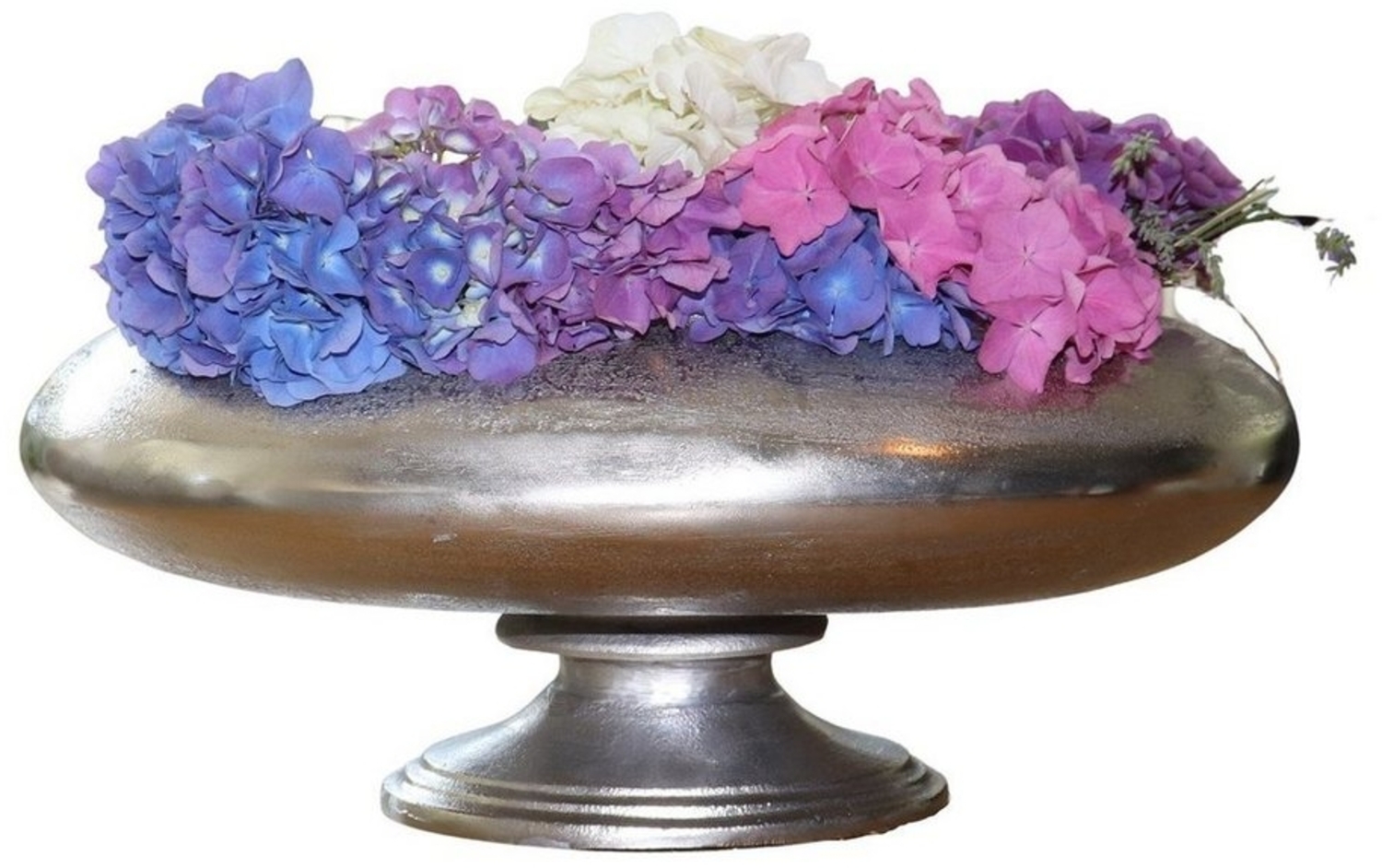 baario Tischvase Tischvase LUNEL silber, XXL Metall 48x35cm Dekovase Design Bild 1