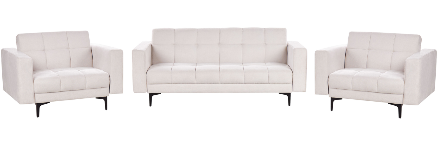 5-Sitzer Sofa Set Stoff cremeweiß Schlaffunktion ALNES Bild 1