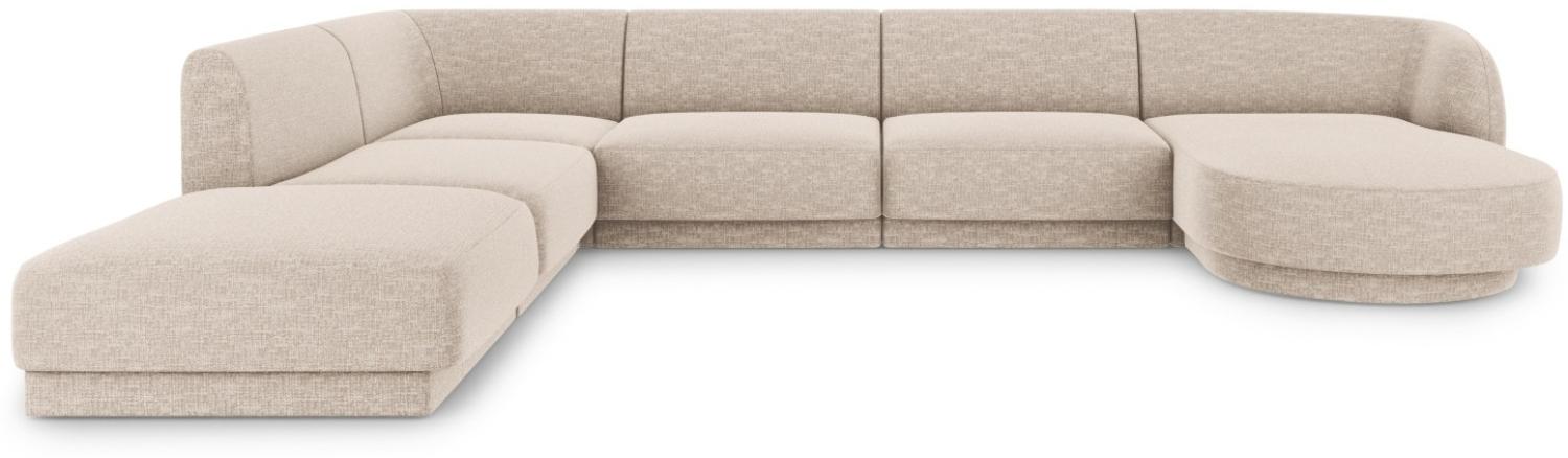 Micadoni 'Miley' 6-Sitzer-Sofa, Panorama-Ecke, links, Beinfarbe Black Plastic, Beige, Chenille Bild 1