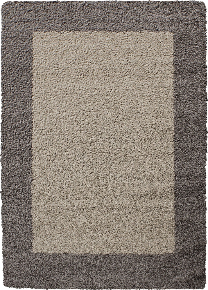 Hochflor Teppich Lux rechteckig - 160x230 cm - Taupe Bild 1