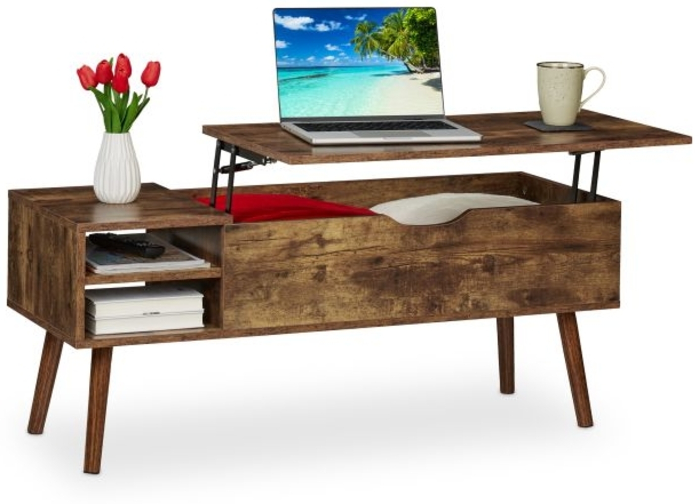 Aufklappbarer Couchtisch Bild 1