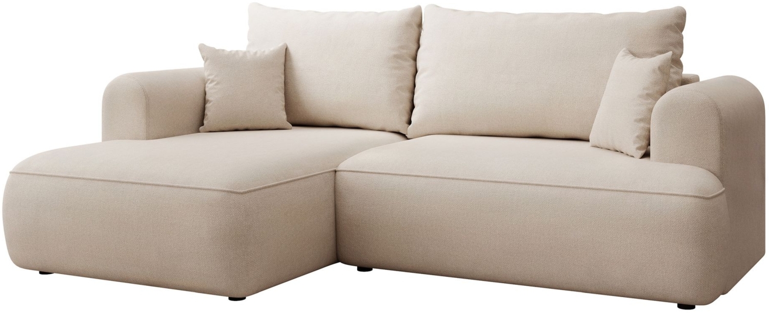 Selsey ''Ovo Mini' Eckschlafsofa linksseitig mit Stauraum, Easy-Clean-Chenille-Bezug, creme, 93 x 238 x 156 cm Bild 1