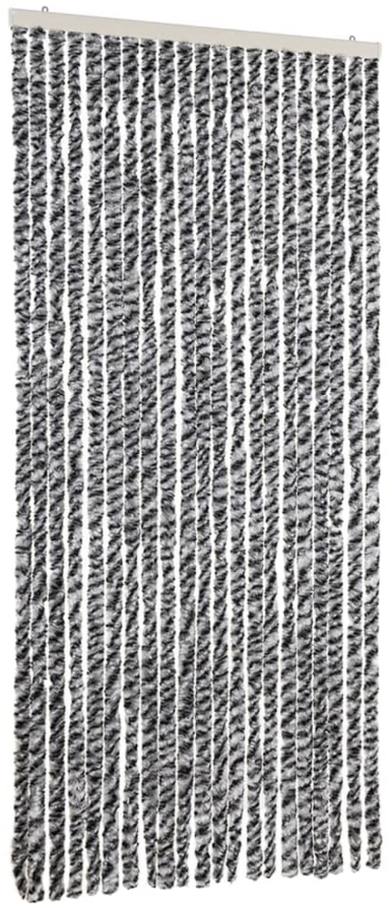 vidaXL Fliegenvorhang Grau, Schwarz und Weiß 90x200 cm Chenille 377334 Bild 1