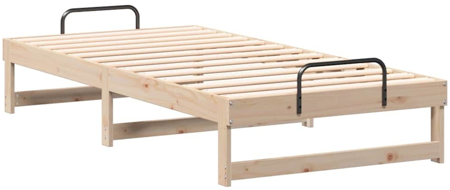 vidaXL Bettrahmen Braun 90 x 200 cm Massives Kiefernholz 873145 Bild 1