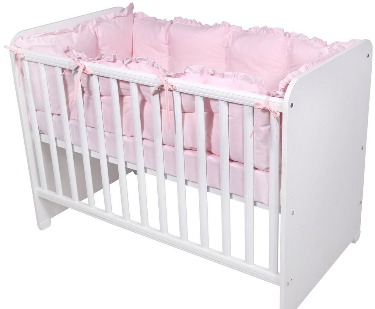 Lorelli Babybett-Nestchen 4-teilig rundum, Babybett 120 x 60 cm, 100% Baumwolle rosa Bild 1