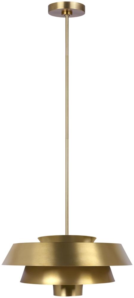 Pendellampe, Deckenleuchte, Stahl Messing, D 45,7 cm Bild 1