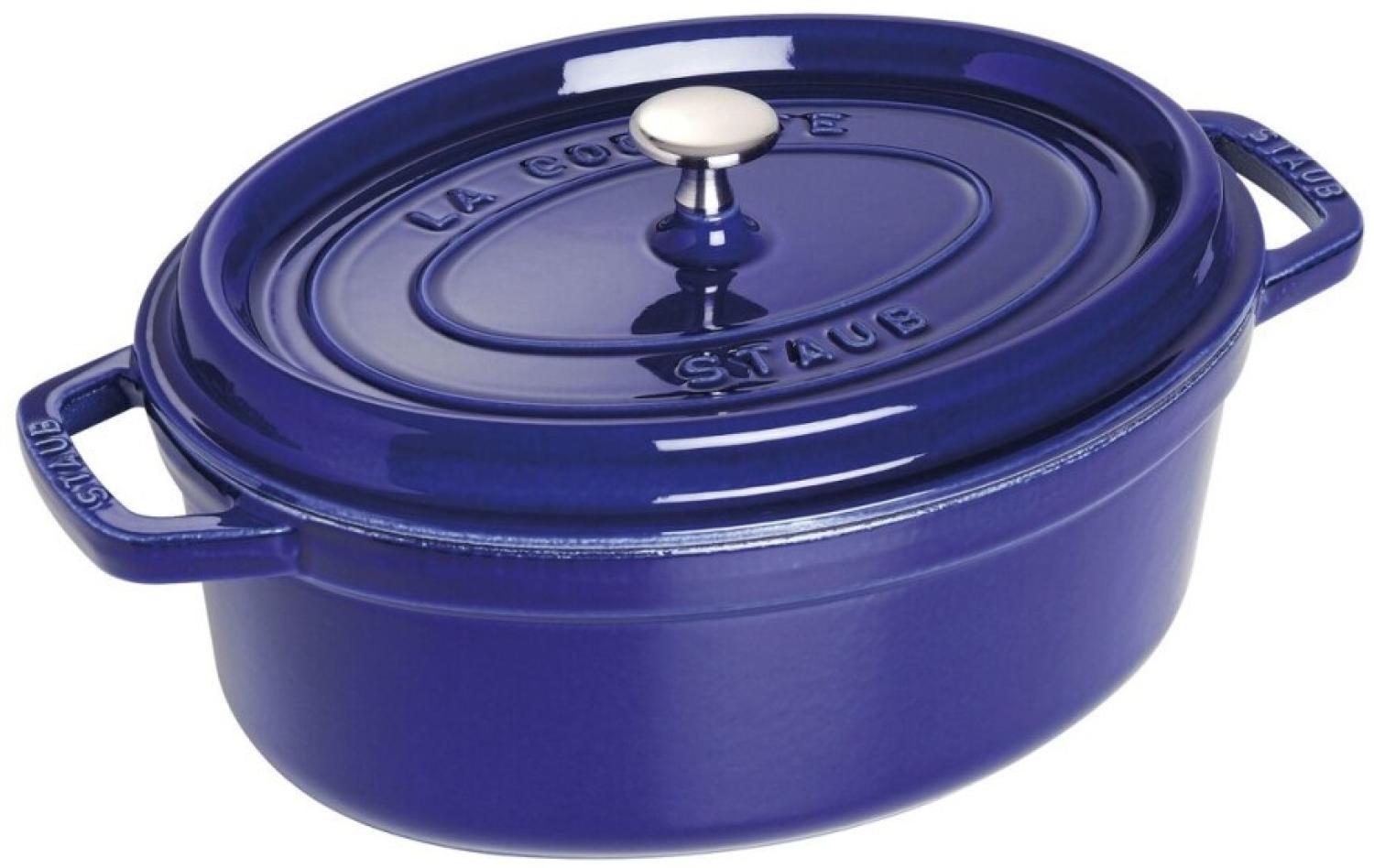 Staub La Cocotte 29cm oval dunkelblau, Gusseisen Auflaufformen + Bräter Bild 1