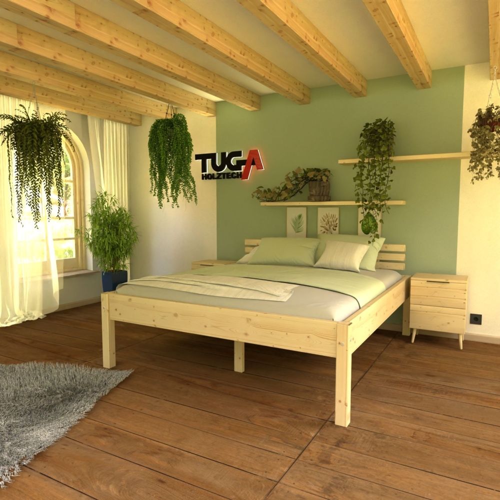 Dübelbett (Fichte) "Schlaf-Nannerl" 140 200 58 ohne Kopfteil Bild 1