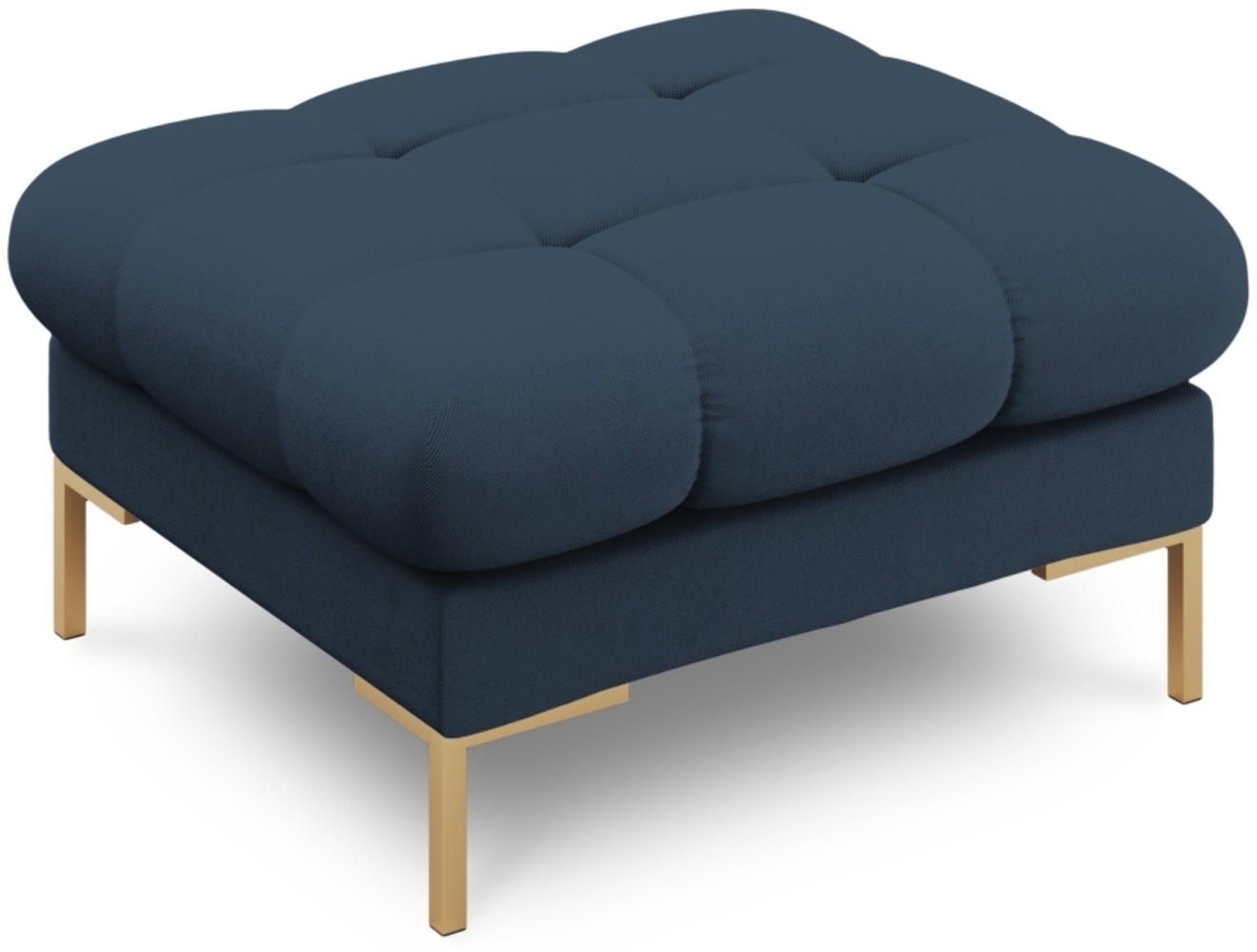 Micadoni Hocker Mamaia 1-Sitzer Strukturierter Stoff Blau Metall Gold Bild 1