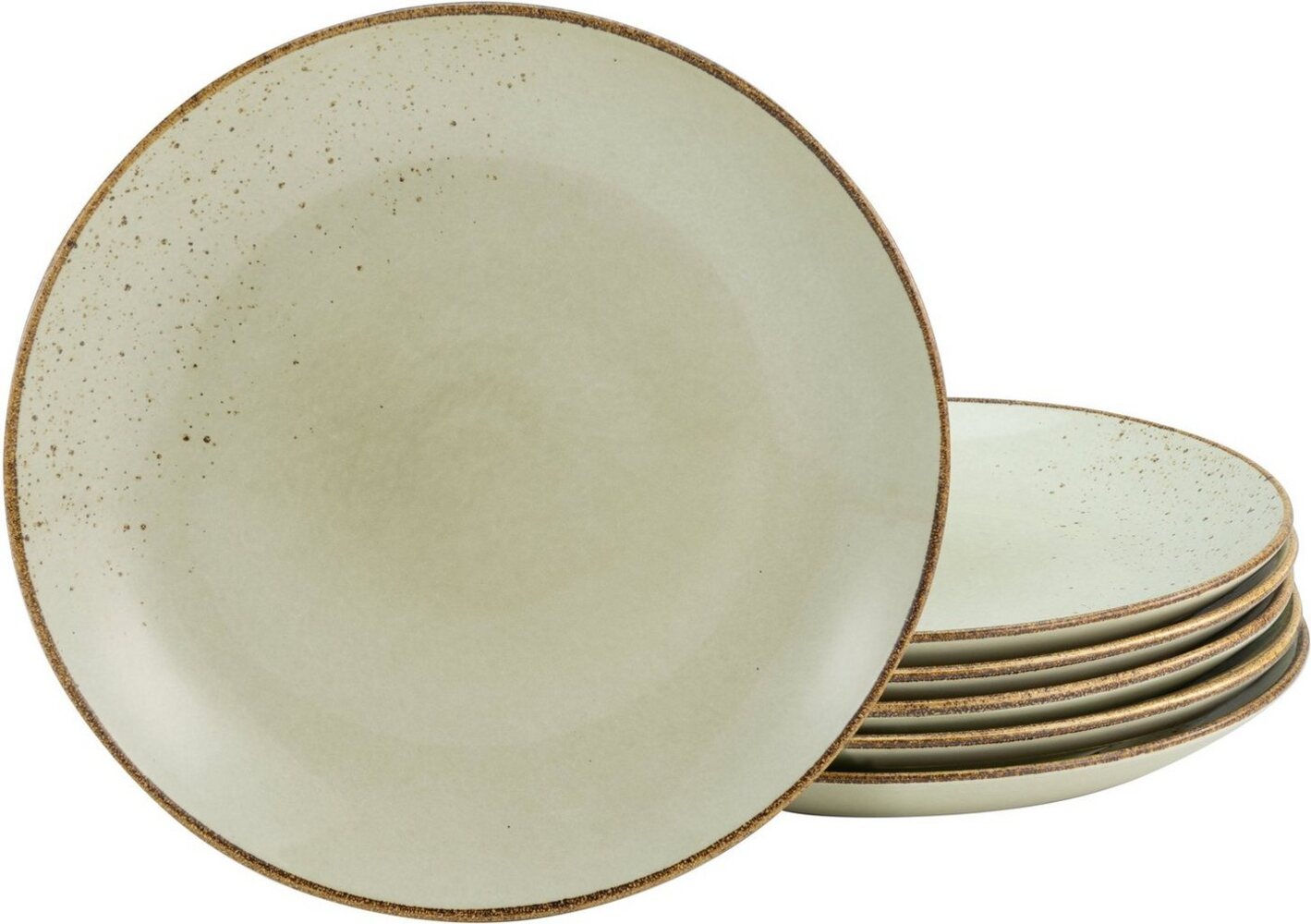 CreaTable Dessertteller Essteller NATURE COLLECTION, (6 St), Teller Set für 6 Personen, Ø 21 cm, Steinzeug Bild 1