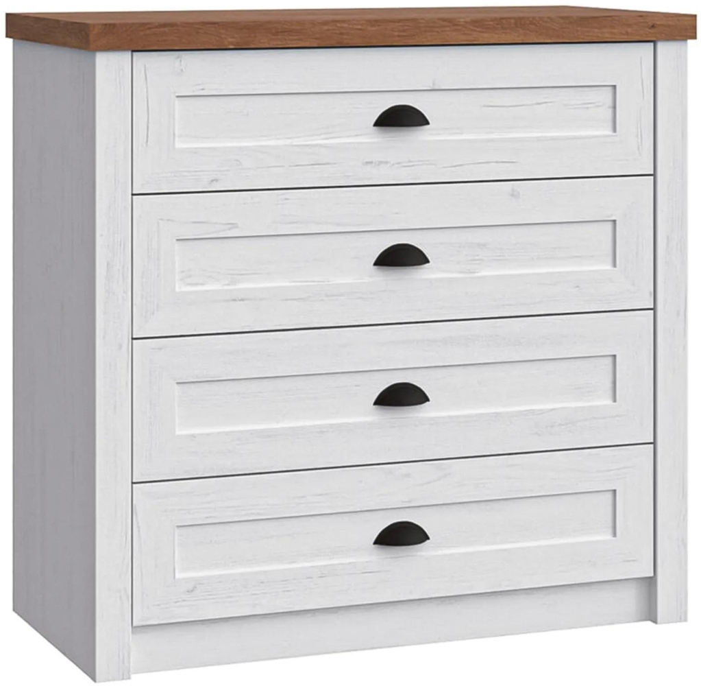 AX LIVING Kommode mit Schubladen „Palmano K4“ – 88 cm, Andersen Kiefer Bild 1