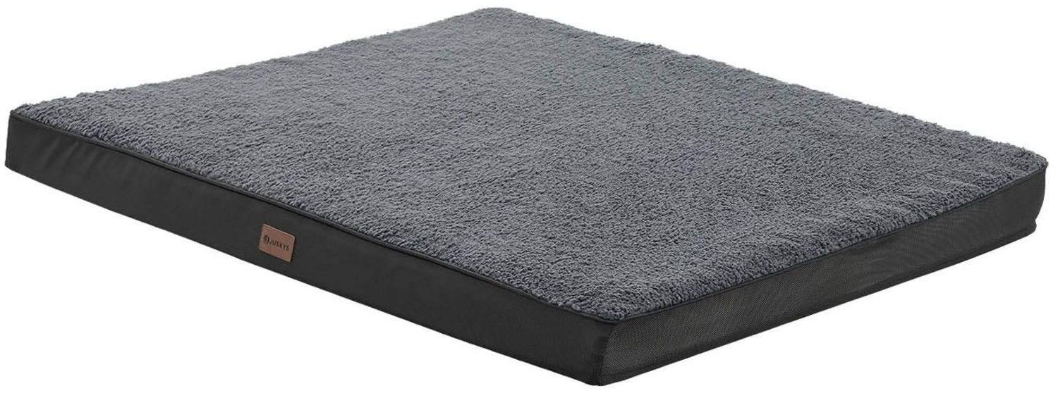 Juskys 'Milow' Hundebett orthopädisch - Hundekissen flauschig & stabil - Bezug abnehmbar & waschbar – Hundematte für kleine Hunde – Grau, 76x51 cm Bild 1