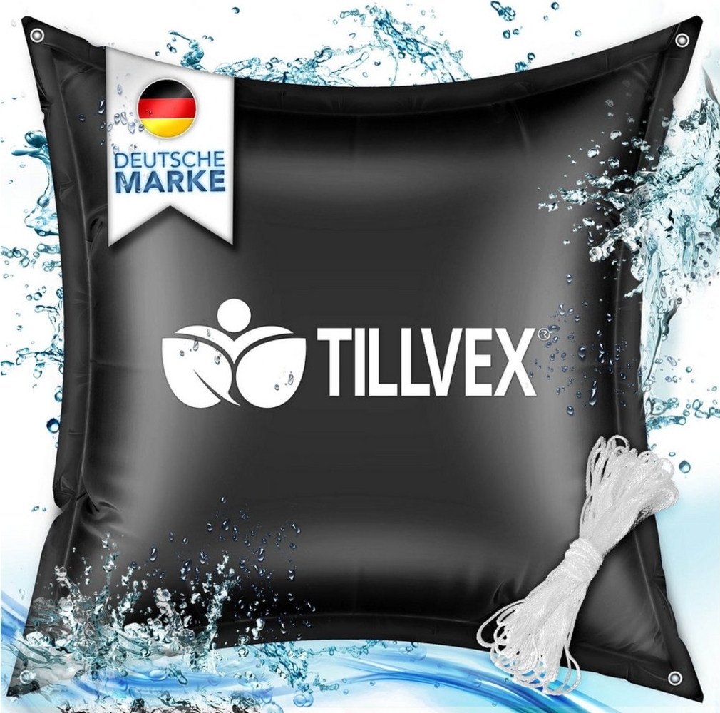 tillvex® Poolkissen Winter XXL 120x120cm schwarz | Luftkissen inkl. Reparaturkit | Winterkissen mit Sicherheitsventil | Poolpolster Pool Abdeckung Kissen Doppelnaht Bild 1