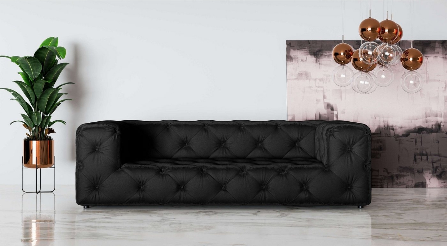 Places of Style 3-Sitzer FOLLINA, 3-Sitzer Sofa mit klassischer Chesterfield-Knopfheftung Bild 1